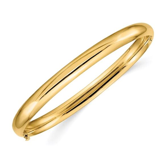 Polished Hinge Bangle in 14K Yellow Gold (6.00 mm)